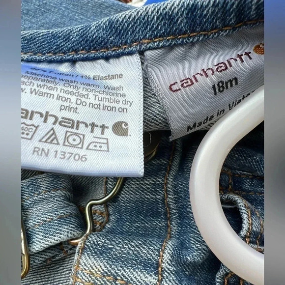 Carhartt Toddler Kids Denim Jeans Overalls size 18 months Unisex - Picture 3 of 5